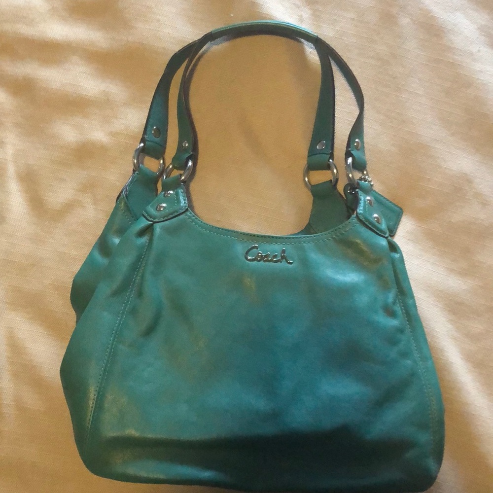 Like New! Teal Leather Coach Bag!